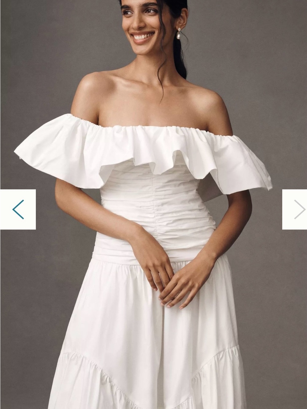 *BRAND NWT* SHONA JOY MAIORI OFF-THE-SHOULDER RUCHED MAXI DRESS
